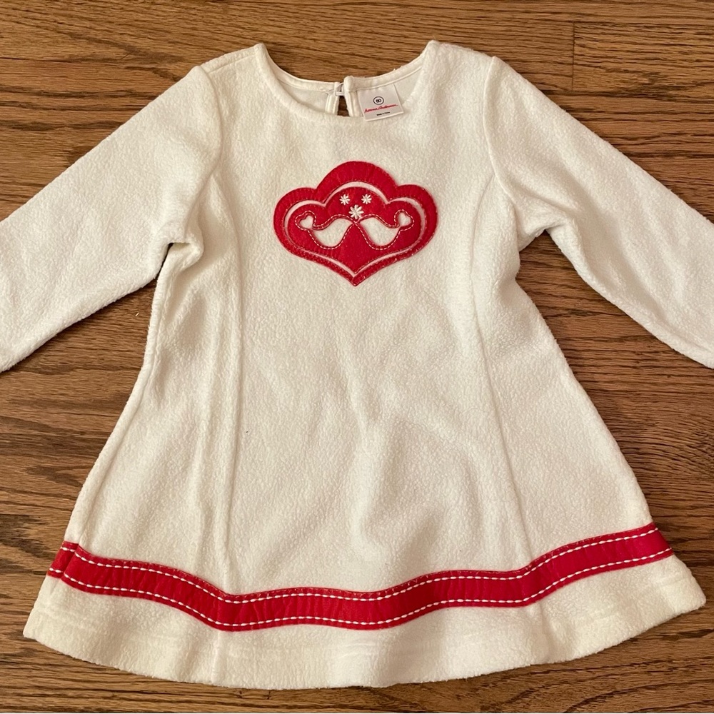 Hanna Andersson / Christmas dress Nordic Sherpa Fleece White / Red